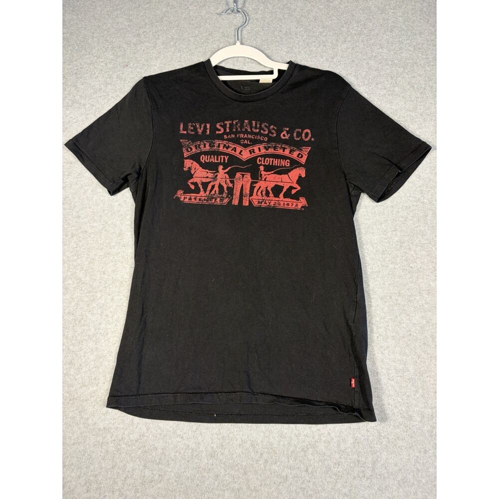 Levi Strauss & Co. black graphic Classic t-shirt Size S Made in Mauritius